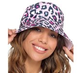 Foxbury Sombrero de pescador reversible con estampado animal para mujer S/M