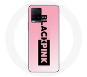 Coque pour Vivo Y21s 2021 / Y21 2021 Blackpink Groupe de K-pop Logo Noir Rose Fond Rose