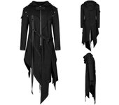 Chaqueta cortavientos de esmoquin con capucha, cremallera y manga larga para hombre, talla grande 4XL negro