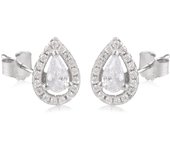 Les Trésors De Lily [Q2948] - Boucles Argent 'Sissi' blanc argenté (rhodié) - 9x6 mm (poires)