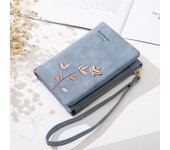 Nuevas carteras de pulsera para mujer, cartera de mano de piel sintética suave, monedero para mujer, monederos para mujer, tarjetero, carteras pequeñas para mujer albaricoque