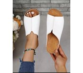 Sandalias de tacón de cuña simples para mujer, zapatos casuales de verano con plataforma abierta, cómodas sandalias sin cordones, zapatillas de mulas 36