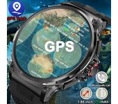 Reloj inteligente con seguimiento GPS para hombre, pantalla AMOLED Ultra HD de 1,85 pulgadas, batería de 710 mAh, llamadas Bluetooth, 2024 Silicone + steel negro