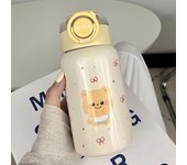 Bonita taza de agua de acero inoxidable con pajita: gran capacidad, anticaídas, diseño portátil para niñas Cup Only