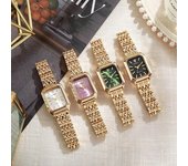 Reloj de pulsera de acero inoxidable de marca para mujer, reloj de pulsera de cuarzo de lujo, reloj de cuarzo cuadrado simple a la moda para estudiantes 1PCS