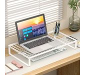 Soporte de elevación para computadora con rejilla de enfriamiento, base de soporte para pantalla de enfriamiento para computadora portátil, rejilla de enfriamiento para tableta 34x27x7.5cm blanco