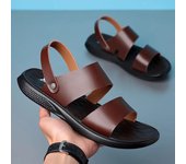 Sandalias de cuero genuino para hombre, zapatos de plataforma para interior y exterior, zapatos de playa para hombre, sandalias casuales para hombre, nuevos zapatos de verano para hombre 38