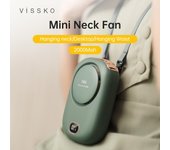 Mini ventilador portátil para colgar en el cuello Vissko con cordón ajustable, sin aspas, recargable por USB, para deportes, para viajes de niños verde