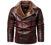 Abrigo de otoño e invierno para hombre, chaqueta de cuero de alta calidad, Estilo de motocicleta, chaquetas informales de negocios para hombre, abrigo cálido L