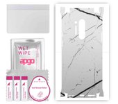 apgo Protective Skin Sticker for the back+sides compatible with OnePlus 8 Pro, Full Wrap Film, Foil, Vinyl - Pattern White Marble
