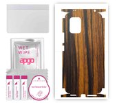 apgo Protective Skin Sticker for the back+sides compatible with Xiaomi Mi 10 Lite 5G, Full Wrap Film, Foil, Vinyl - Pattern Tigerwood