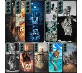 Funda de silicona transparente para teléfono con diseño de león y tigre para Samsung A15, A25, A35, A55, Galaxy A70S, A50S, A30S, A30, A40, A71, A51, A41, A31, A21, A11, A01 Samsung A35 5G