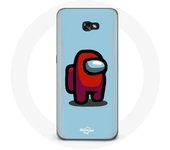 Coque pour Samsung Galaxy A8 2016 Among Us jeu vidéo Fond bleu