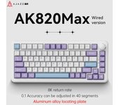 Ajazz Teclado para juegos AK820 MAX con eje magnético, edición de aluminio, modo triple, inalámbrico, Bluetooth, para oficina blanco/púrpura
