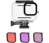 Funda impermeable para cámara de acción + juego de filtros rojo, rosa y morado de repuesto para GoPro Hero 9 GoPro Hero varios colores