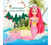 Mini muñeca de princesa sirena con música deslumbrante colorida de 36CM, juguete para niñas, ojos grandes 3D, trajes completos de princesa BJD, colección de vestidos, regalo de muñeca para niños