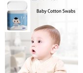 200 pcs Extra Thin Stem Sterile Cotton Buds Dual Tips Ear Wax Spoon Baby Cotton Swab  Newborn Infant Ear scoop  spiral