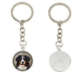 Bernese Mountain Dog, Berner Sennenhund - keychain in a box, own photo, keychain pendant from Art-Dog brand plata
