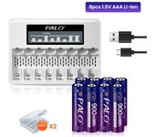 POLO Baterías de iones de litio recargables AAA de 1,5 V Batería de iones de litio HR3 + Cargador AA de 1,5 V AAA blanco