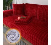 Cojín de sofá de felpa cálido, funda de sofá antideslizante de Color sólido, toalla para sala de estar, decoración de muebles, funda de sofá, estera para mascotas y niños 70x70 s