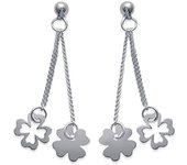 Les Trésors De Lily [F0330] - Boucles Argent 'Porte-Bonheurs' argenté - 33x8 mm plata
