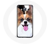 Coque pour Samsung Galaxy A3 Épagneul nain continental papillon Chiot Blanc et marron