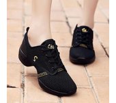 Característica deportiva, suela exterior blanda, zapatos de práctica para mujer, zapatillas de deporte para mujer, Zapatos de Baile de Jazz modernos 38 negro