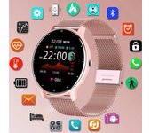 LIGE 2022 reloj inteligente para mujer con pantalla completamente táctil, reloj deportivo deportivo IP67, resistente al agua, Bluetooth para Android iOS, reloj inteligente para mujer negro