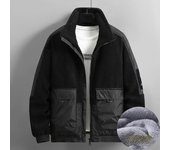 Chaqueta polar de invierno para hombre, cálida chaqueta polar gruesa, abrigo de talla grande 12XL, abrigo polar informal de moda para hombre 12XL negro