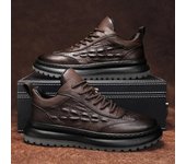 Zapatos de cuero para el tiempo libre para hombres, zapatillas casuales, zapatos de moda con estampado de cocodrilo para hombres, zapatos de plataforma usables para caminar, calzado de invierno 39