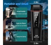Hervidor eléctrico para coche:Hervidor de agua portátil de 12 V/24 V, taza de viaje con calefacción, taza para café, té y camión con múltiples temperaturas ajustables