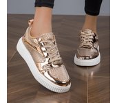 Zapatos de verano para mujer, zapatillas transpirables, zapatillas para correr, zapatos deportivos informales para Fitness, zapatos informales con suela giratoria, zapatos de moda para mujer 35 oro