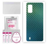 apgo Protective Skin Sticker for the back compatible with Wiko Ride 3, Wrap Film, Foil, Vinyl - Pattern Carbon Chameleon CAKA1