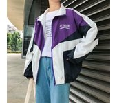 Chaqueta Bomber Vintage Y2k para mujer, cortavientos de gran tamaño, moda coreana, chaquetas universitarias, estilo Hip Hop, informal, holgada para exteriores M púrpura