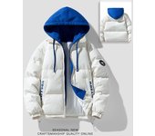 Chaqueta acolchada de dos plumas falsas de Jacquard a cuadros dorados de invierno para hombre abrigo grueso para parejas de marca Tide 5XL negro