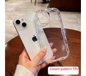 Funda transparente para teléfono móvil con diseño de crema para iPhone 11/12/13 Pro Max/14/16: diseño simple y todo incluido para mujeres 13 Pro Max