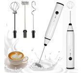 Mini batidora eléctrica de mano para leche, batidora de huevos con USB, batidora eléctrica para espumar leche y capuchino. negro