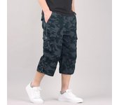 Pantalones cortos casuales con múltiples bolsillos para hombre Pantalones largos elásticos casuales de verano M gris oscuro