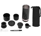 Cafetera portátil con calefacción eléctrica, carga USB, para camping, senderismo, 12 V y 24 V L
