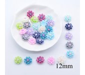 50 Uds., 12mm, 3D, Mini flor de loto, parte posterior plana, accesorios de resina, manualidades DIY, parches para teléfono, Material artístico color rosa