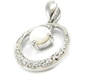 Les Trésors De Lily [I2608] - Pendentif Argent artisanal 'Déesse Opale' blanc argenté (rhodié) - 20x16 mm