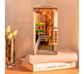 Robotime Rolife libro para manualidades Nook japonés Sakura Densya en la serie de libros casa en miniatura de madera con muebles Kits de casa de muñecas juguete