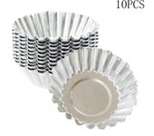 Moldes de tarta de aluminio para huevos, forma reutilizable antiadherente para pasteles, galletas, chocolate, lata, herramienta de cocina, tazas para FWEF
