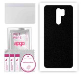 apgo Protective Skin Sticker for the back compatible with Xiaomi Redmi 9, Wrap Film, Foil, Vinyl - Pattern Matte Black