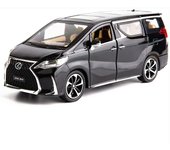 Modelo de coche 1/32 Lexus LM300, coche de juguete coleccionable de Metal extraíble de aleación con luz y sonido, puerta de vehículo de juguete que se puede abrir 16x7.5x5.6cm negro
