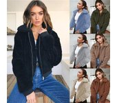 Chaqueta de algodón ajustada de invierno para mujer, chaqueta de lana, abrigo de manga larga de talla grande, 9 colores 3XL blanco