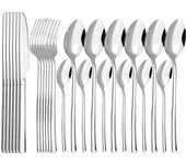 Juego de vajilla dorada de 24 Uds., juego de cubiertos de acero inoxidable, cuchillo, tenedor, cuchara para cenas, vajilla de cocina, juego de cubiertos apto para lavavajillas oro