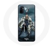 Coque pour Oppo A53 Vikings Série Saison 6 Ragnar Lothbrok logo V Epée Gris Fond Brouillard