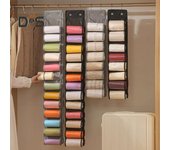 Bolsa colgante para guardar ropa de yoga, 26 rejillas, organizador para leggings y ropa de armario. Solución de almacenamiento de ropa. S gris