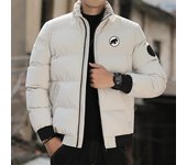 Chaqueta de cuello alto para hombre, abrigo de algodón, ropa de calle informal, moda coreana, otoño e invierno. M caqui